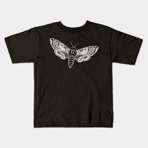 Death head moth Kids T-Shirt by Raccoon.Trash